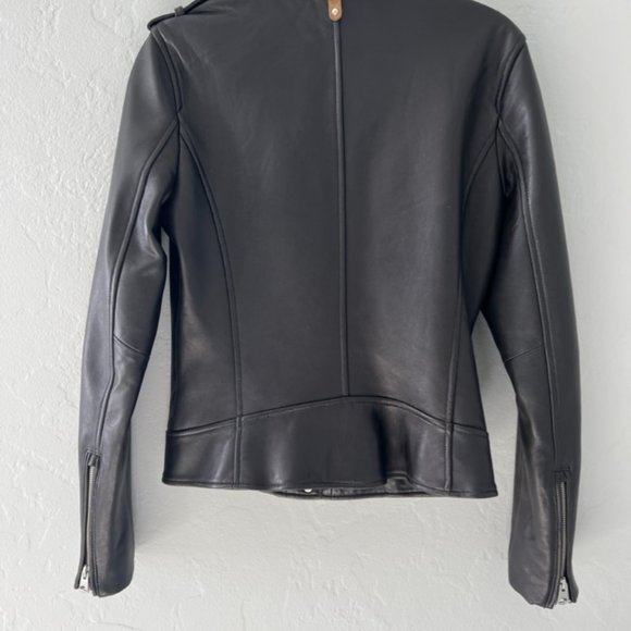 Genuine leather, black biker jacket with liner - Picture 2 of 2